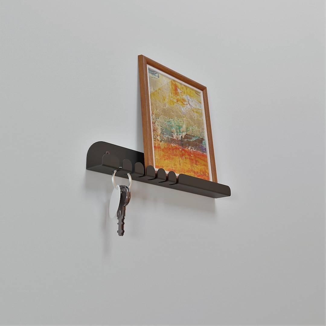 Modern Entryway Shelf With Hooks, Entryway Organizer, Key Hanger, Mail