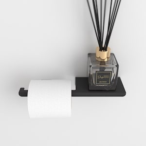 Porta carta igienica minimalista da parete con ripiano, porta rotolo di carta igienica moderno in metallo, accessori per il bagno minimalisti