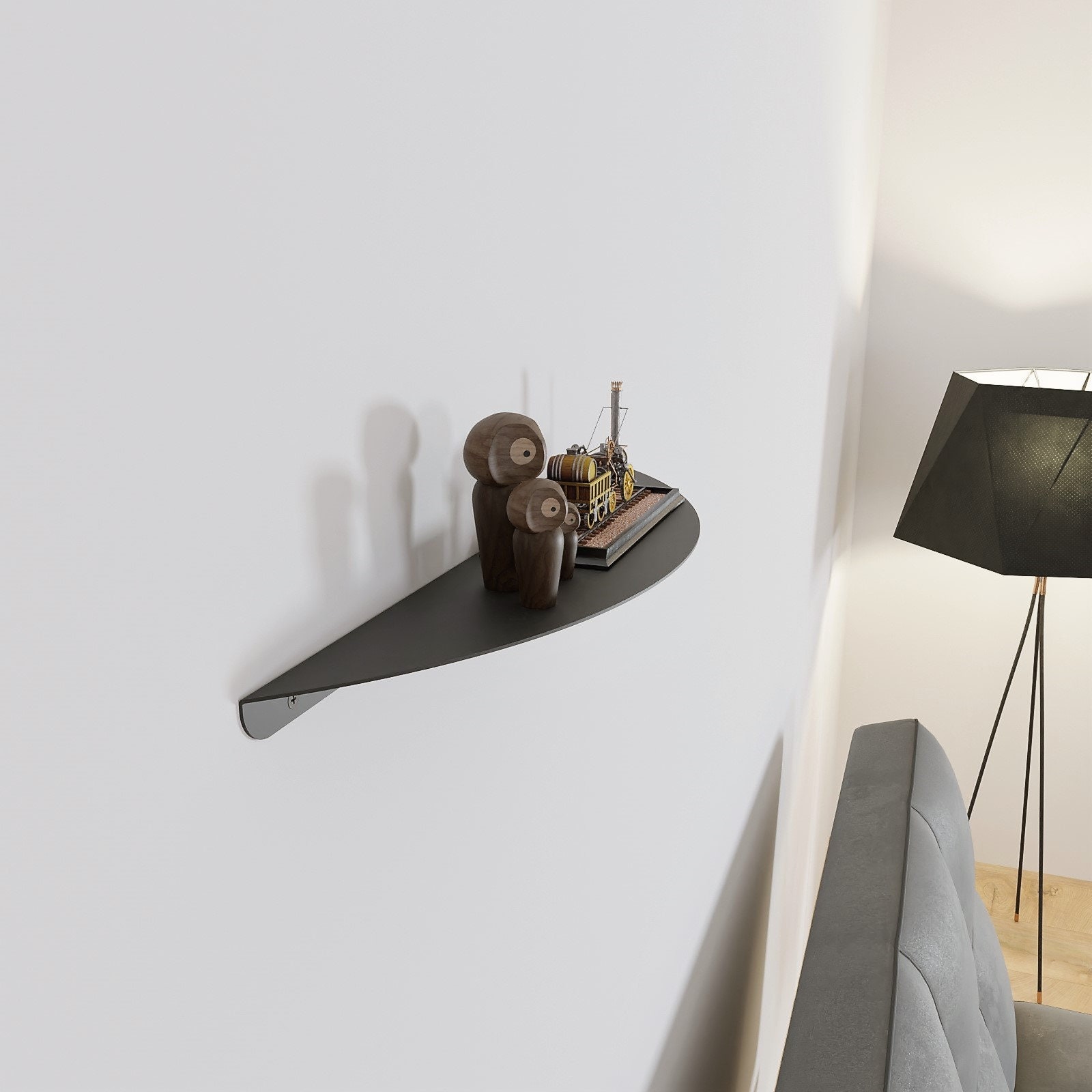 Minimalist Black Metal Floating Shelf: Modern Wall Decor - Etsy