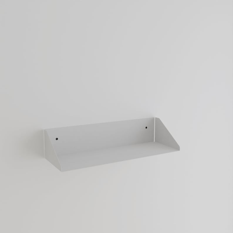 modern matte white wall mounted bookshelf