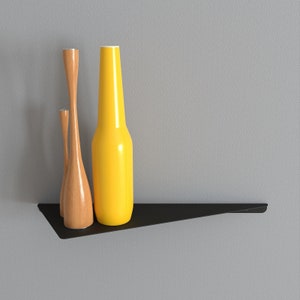 Minimalist Triangle Floating Shelf, Geometric Wall Shelf, Black Powder Coated Steel Corner Shelf, Modern Wall Decor