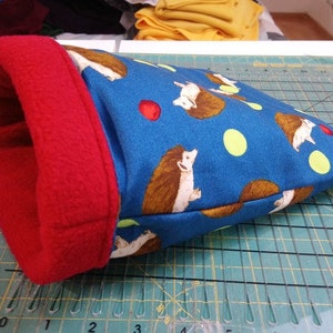 Hedgehog Snuggle Sack, Guinea Pig Cuddle Pouch, Rat Sleep Cosy, Hedgie Knapsack, Blue and Red Rats Cozy, Squirrel Hide, Sleeping Cove