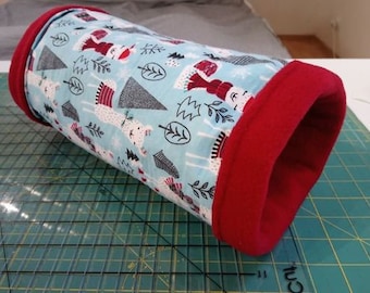 Guinea Pig Tunnel. Reinforced Red Alpaca Hedgehog Tube, Winter Ferret Cozy, Rat Snuggle Cosy, Handmade Pet Toy, Cuddle  Hide Degu