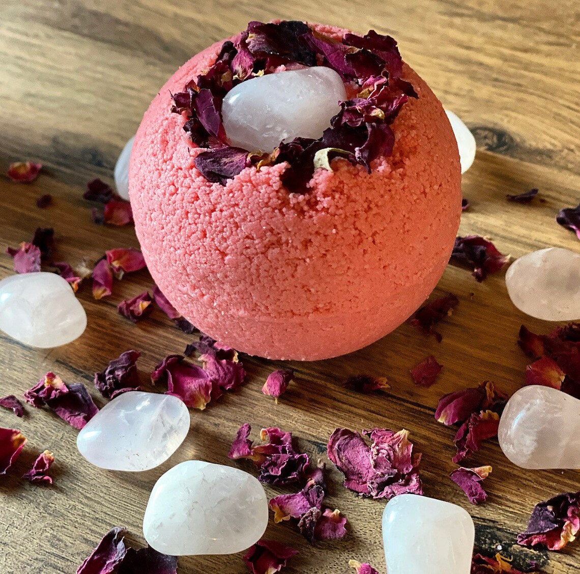 Rose Quartz bath bombs Etsy