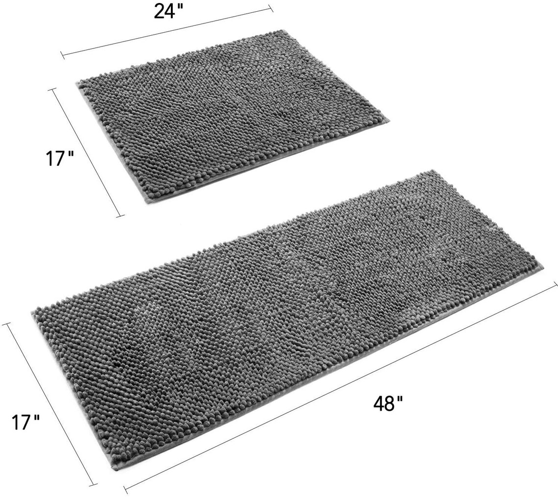 2 Piece 17 X 48 17 X 24 Grey Kitchen Rug Sets Non Etsy