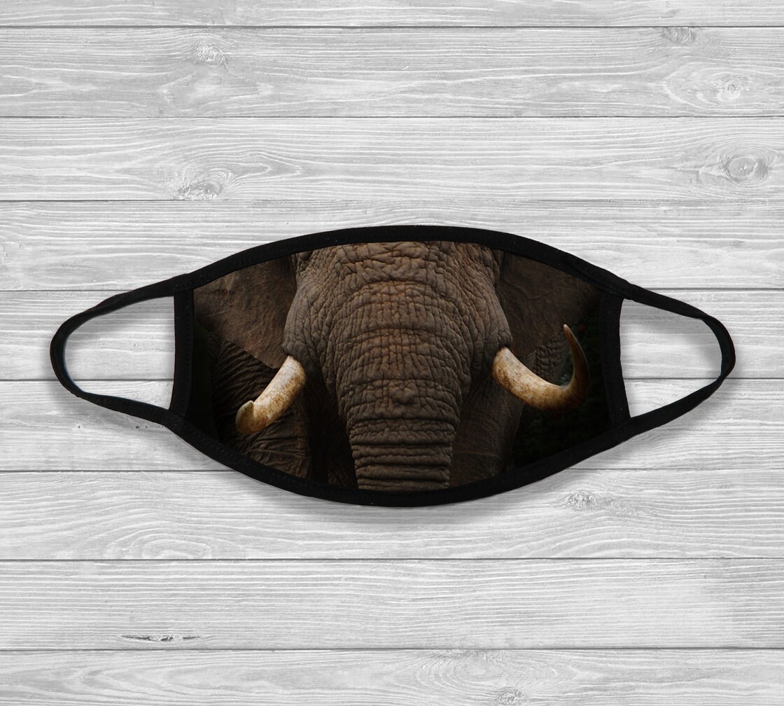 Elephant Face Mask Elephant Mask Animal Face Mask Reusable Etsy