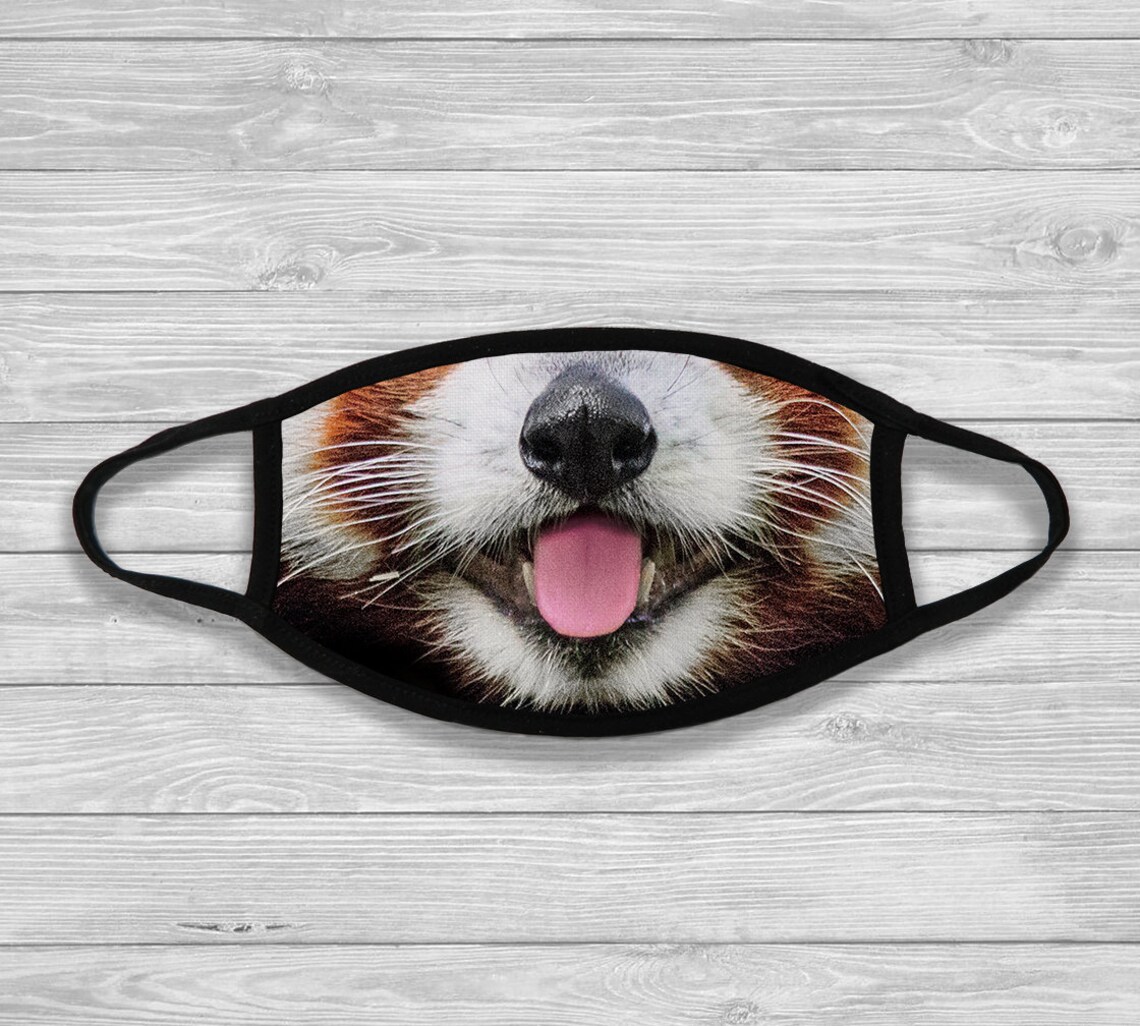 Red Panda Face Mask Red Panda Bear Mask Animal Face Mask | Etsy