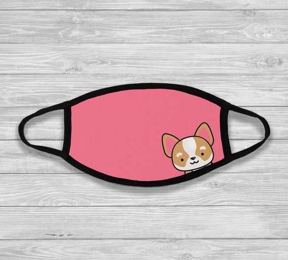 Cute Dog Face Mask Cute Draw Dog Animal Face Mask Reusable Etsy