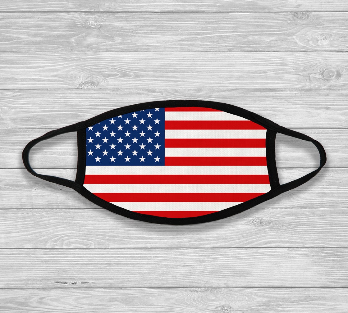 BYJHMB Us-Flag-Military-Background Cotton Washable Nose Wired Face Cover Filter Pocket Wide Cover with Filter 