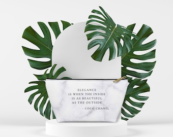 Coco Chanel Quote Accessory Pouch w T-bottom | Makeup Lover | Makeup Pouch | Gift Pouch