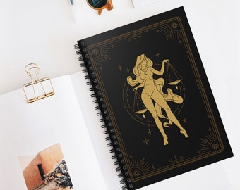 Libra Spiral Notebook - Ruled Line | Daily Journal | School Notebook | Gift | Horoscope | Zodiac