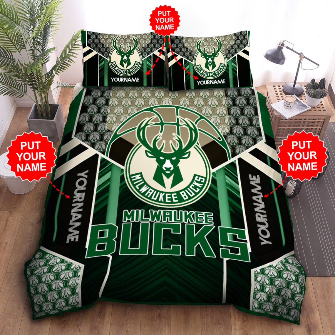 Personalized Name NBA Milwaukee Bucks Basketball Bedding Set Etsy