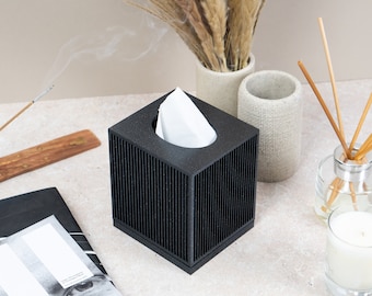 Tissue Box • Black Speckled • Minimalist Design • Home & Living • Perfect Gift For Home • Shadow Gap Base • 3D Printed • Biodegradable PLA