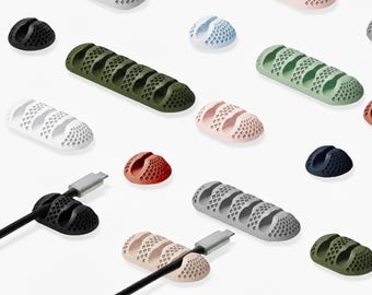 3D Printed Cable Clips with Adhesive - Desk & Wall Cord Organiser for Phone Chargers with Adhesive Backing - Biodegradable PLA