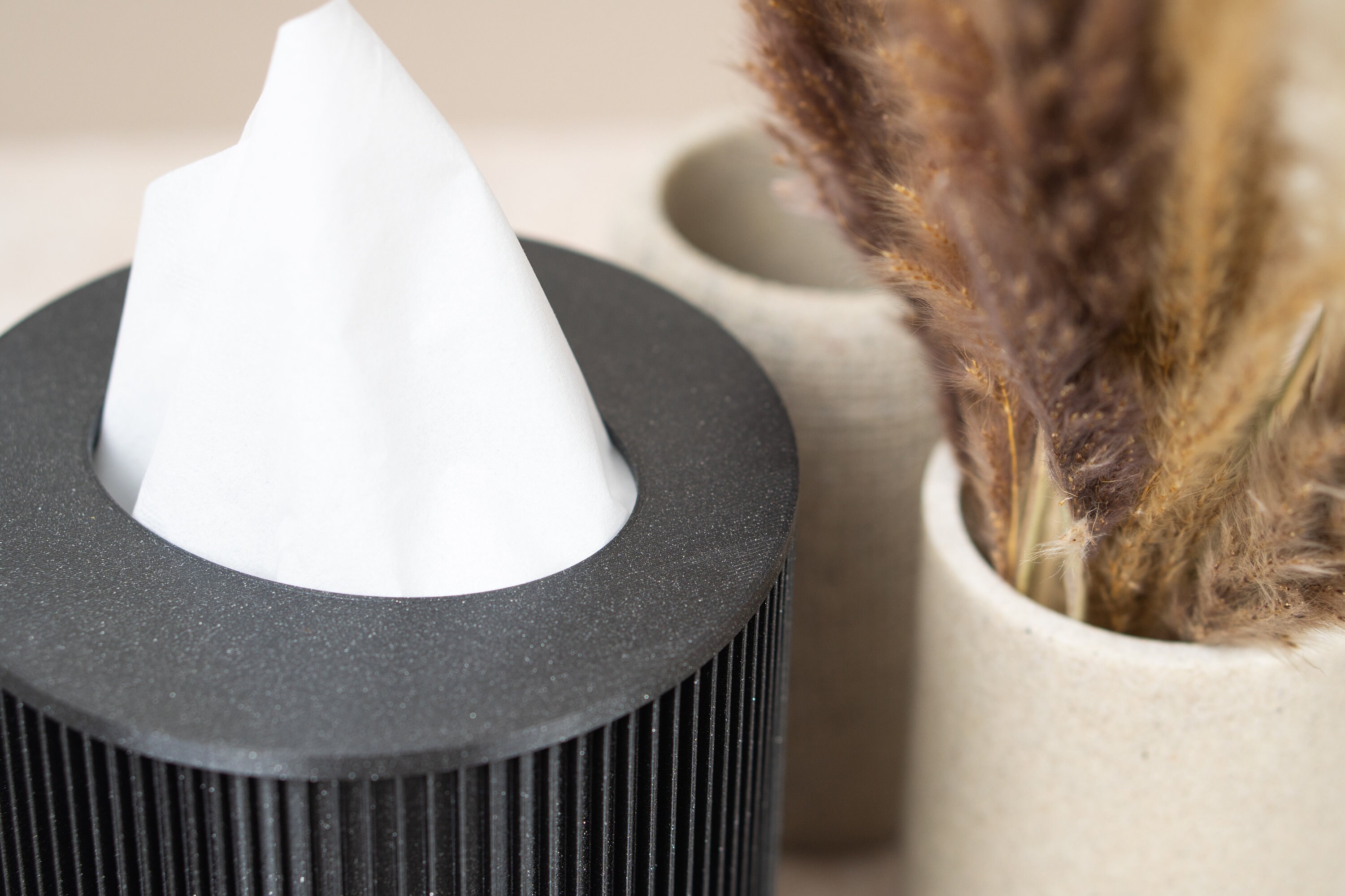 Slat Texture Tissue Box: Modern Cylindrical Design, PLA Material - Etsy
