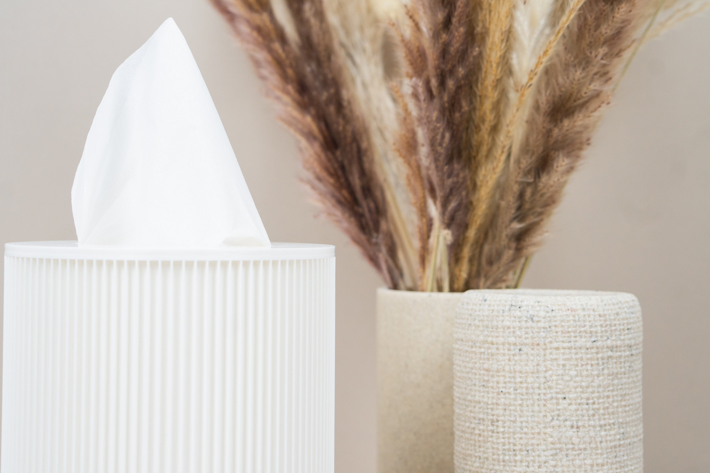 Slat Texture Tissue Box: Modern Cylindrical Design, PLA Material - Etsy