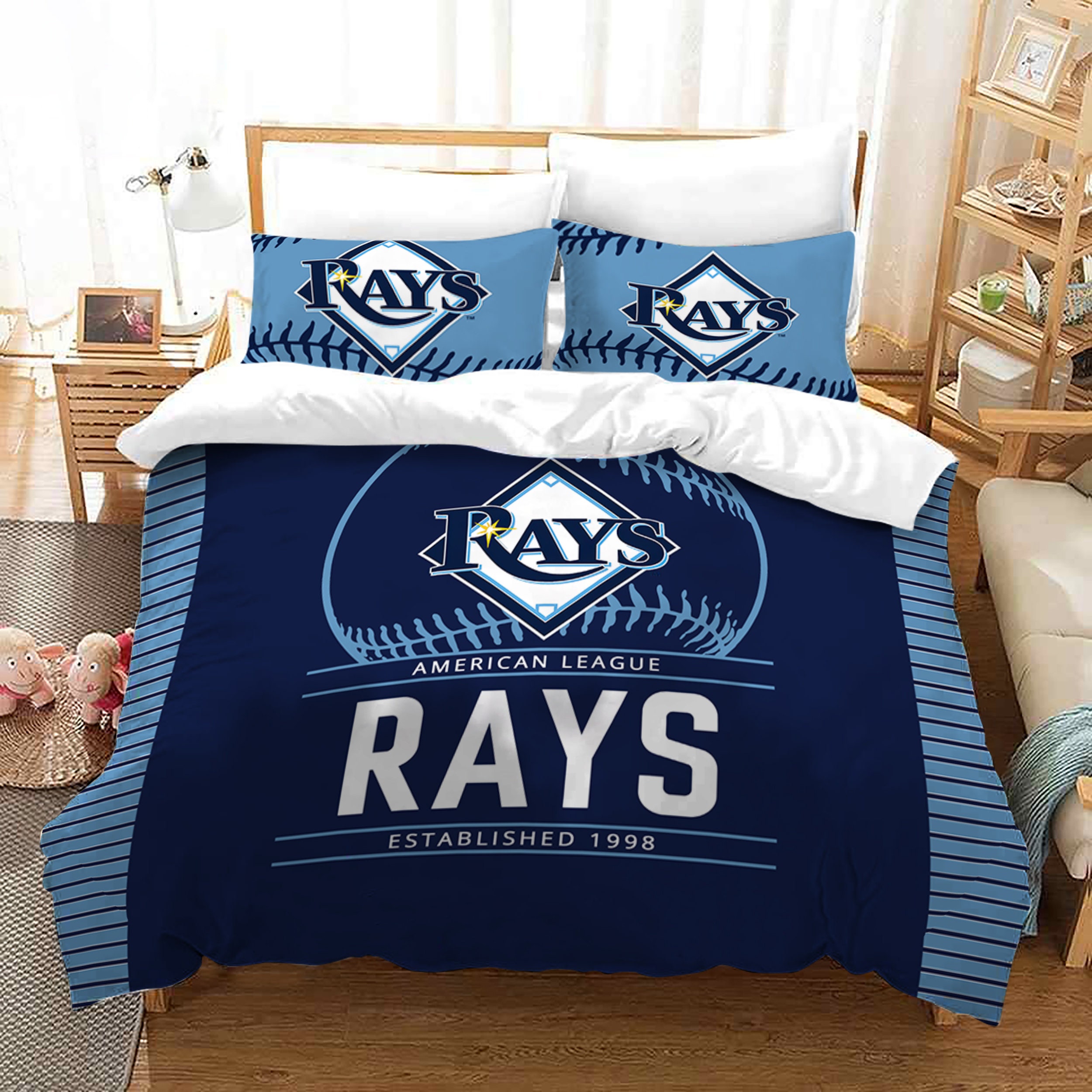 MLB Tampa Bay Rays Bettwäsche Set Tampa Bay Rays Bettbezug | Etsy