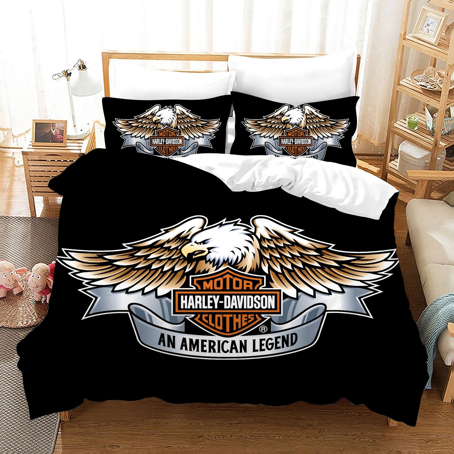 Eagle Swing Bedding Set HarleyDavidson Logo Duvet Cover Etsy