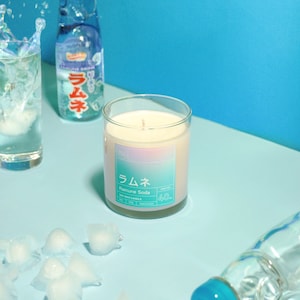 Vela Ramune / Vela perfumada de inspiración asiática / Vela de soda japonesa / Vela de cera de soja / Vela de té de burbujas / Vela de regalo / Vela Boba
