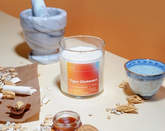 Tiger Balm Scented Soy Candle | Peppermint, Camphor | Asian Inspired