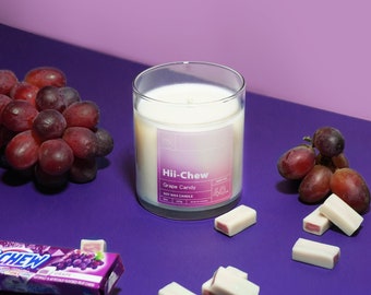 Hii-Chew Grape Candy Candle | Asian Inspired Scented Candle | Japanese Candy | Soy Wax Candle | Boba Candle | Asian Candle Gift