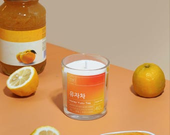 Honey Yuzu Tea Candle | Asian Inspired Scented Candle | Honey Yuzu Candle | Soy Wax Candle | Bubble Tea Candle | Candle Gift| Boba Candle