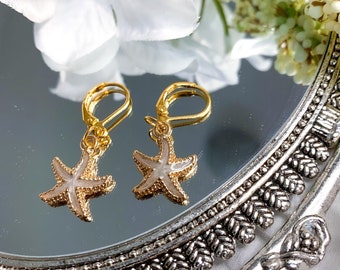 Gold Starfish Huggies Hoop Earrings (Limited Edition)