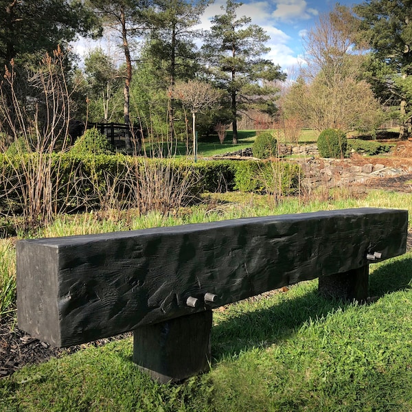 Massive Wooden Bench - Shou Sugi Ban.