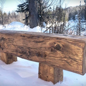 Handcrafted rustic wooden bench