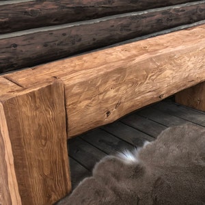 Handcrafted wooden bench.