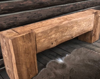 Handcrafted wooden bench