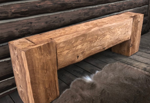 Handmade solid wood bench