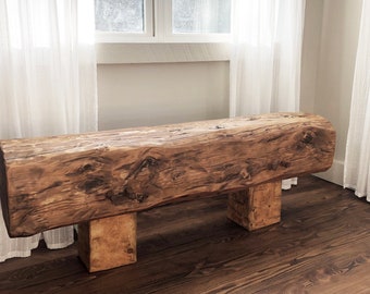 Handmade rustic wood bench