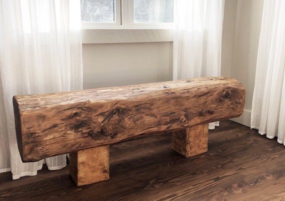 Handmade rustic wood bench