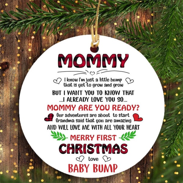 Christmas Gift For Mommy To Be Just A Bump Ornament, Bump's First Christmas, New Mom Gift, Pregnancy Gift, Expecting Mom Gift