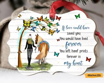 Personalized Memorial Horse Crystal Heart - Memorial Gift For Horse Lover - If Love Could Have Saved You You Would Have Lived Forever