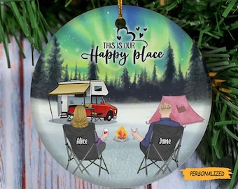 Personalized Custom Christmas Camping Ornament, Christmas Gift For Family/ Couple/ Camping Lover, Making Memories One Campsite At A Time