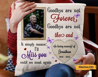 Memorial Gift I’ll Miss You Until We Meet Again Personalized Pillow, Memory Gift, Bereavement Gift, Sympathy Gift, Memorial Pillow