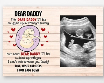 Will Cuddle With You Next Father‘s Day Personalized Canvas & Poster, Custom Sonogram Ultrasound Poster Gift, Father's Day Personalized Gift