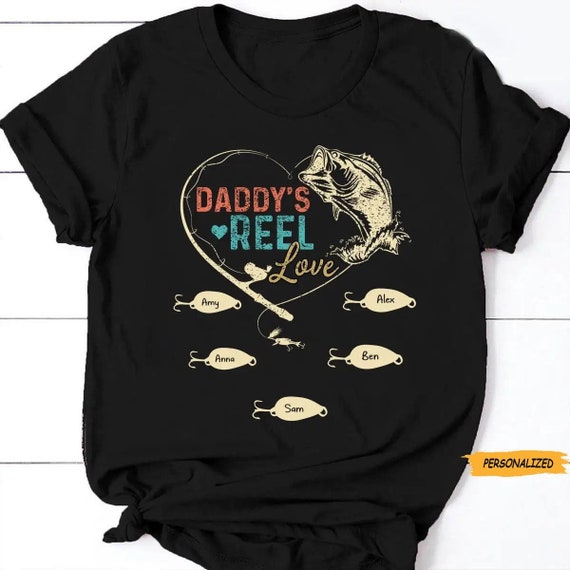 Father's Day 2021 Gift - Personalized Family Gift for Dad/Grandpa - Personalized Fishing Reel Cool Dad Grandpa T Shirt MR182 65O36 Name Custom