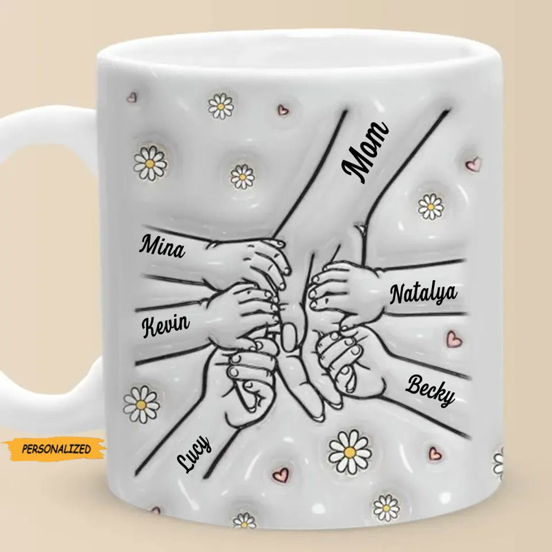 Happiness Is Seeing Your Mother Smile - Family Personalized Custom 3D Inflated Effect Printed Mug - Gift For Mom, Daughter