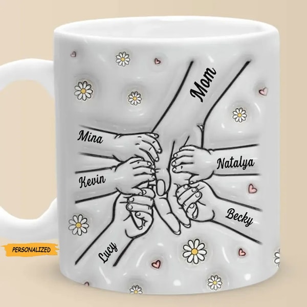 A Mother’s Arms Are Made Of Tenderness, Family Personalized Custom 3D Inflated Effect Printed Mug, Mother’s Day, Gift For Mom, Grandma
