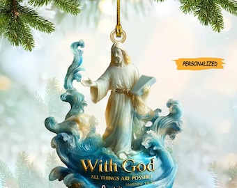 Personalized The God Custom 2D Flat Acrylic Ornament, Christmas Gift, Gift For Christian, God Lover Gift