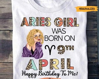 Personalized Custom Birthday T Shirt, Aries Zodiac T Shirt, Aries Birthday Shirt, Aries T Shirts For Ladies, Aries Queen T Shirt