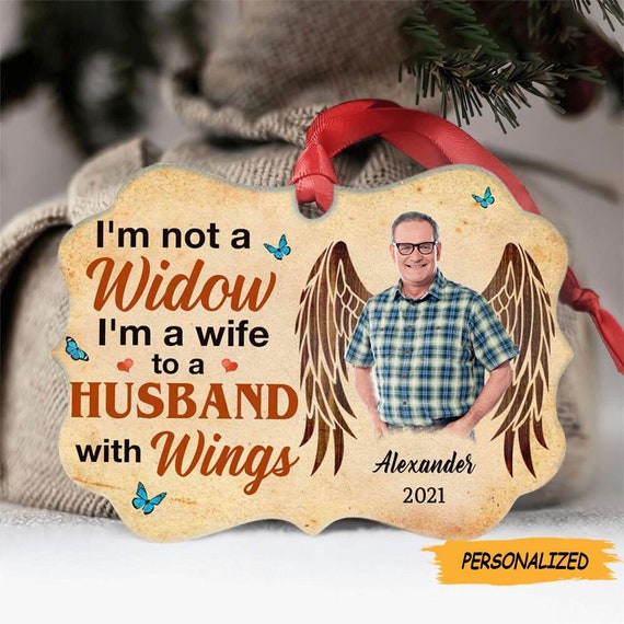 Personalized Photo Husband Wife Memorial Aluminum Ornament