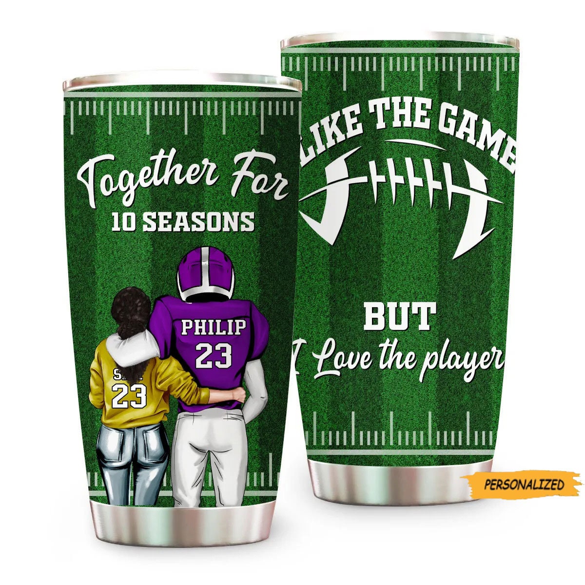 Football Couple I Like The Game But Love The Player Personalized