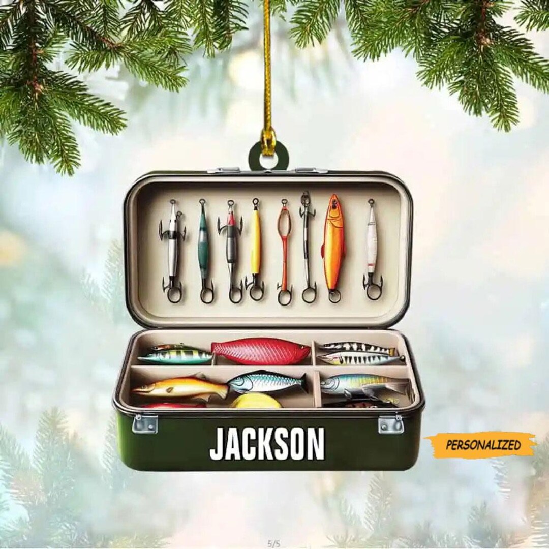 Personalized Fishing Tackle Box Christmas Ornament, Gift for Fishing ...