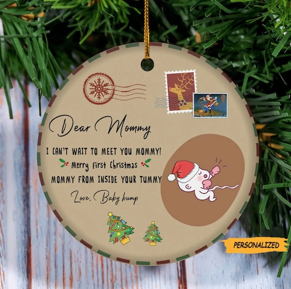 From Inside Your Tummy Christmas Ornaments Gift for Expecting Mom