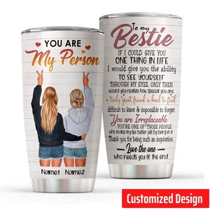 Personalized Gift for Besties, The Name and Hair Can Be Changed, You Are Irreplaceable Tumbler Cup, Custom Gift for Best Friends