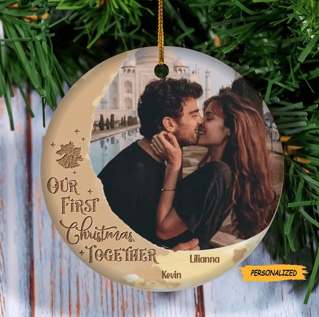 Personalized Custom Couple Christmas Ornament, Upload Couple Photo, Our ...